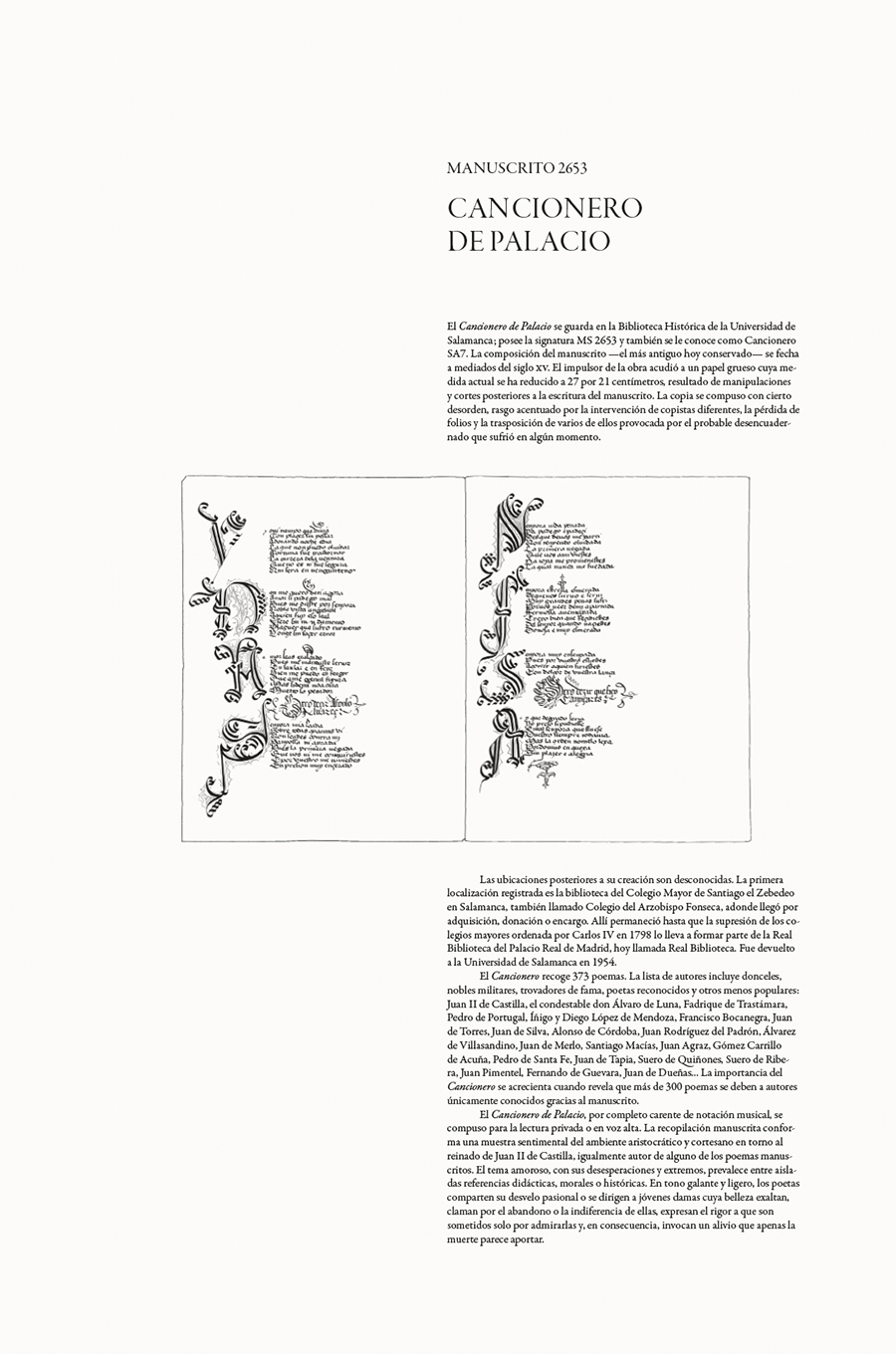 Codex in Aula. Coloreado a mano. Cancionero de Palacio