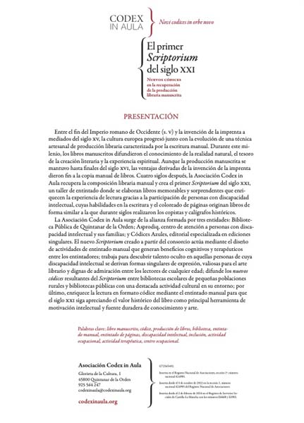 Documento informativo de Codex in Aula.
